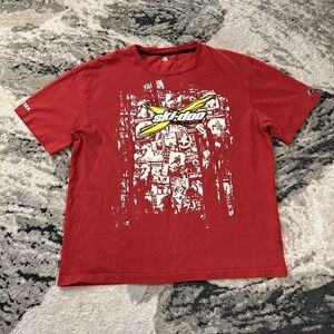 Ski-Doo Team Racing Graphic T-Shirt‎ Red Men's Size XL Rotax XPS